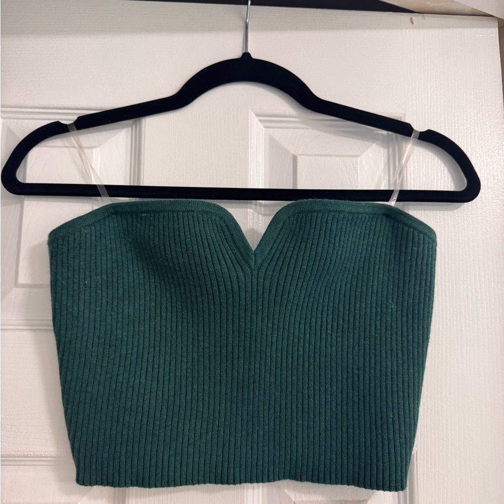 Green Ribbed Knit Women's TubeTop